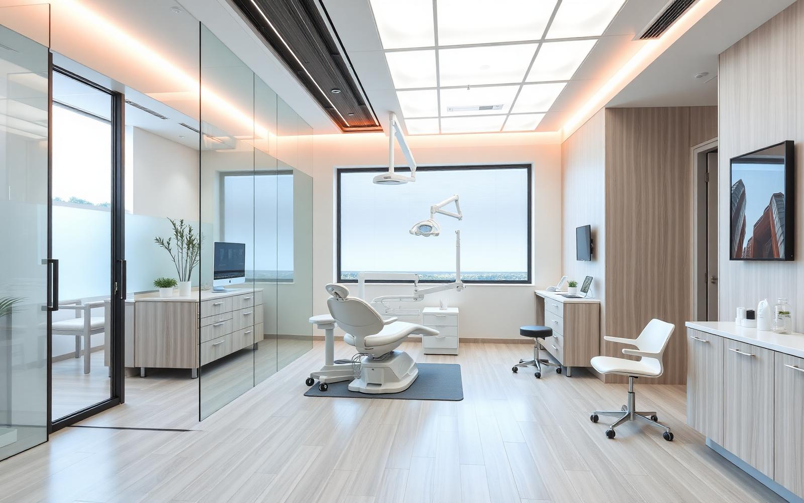Immaculate modern dental practice interior